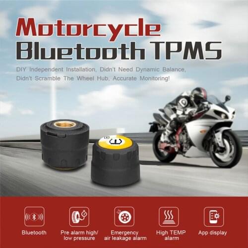 BLE TPMS Motorcycle Tire Pressure Monitor External Tire Pressure Detector Bluetooth 4.0 Supports Android IOS