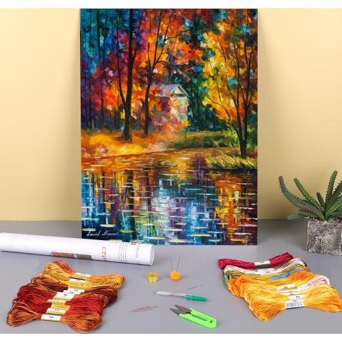 Hidden Home Printed 11CT Cross-Stitch Complete Kit Embroidery DMC Threads Knitting Handiwork Sewing Handicraft Stamped