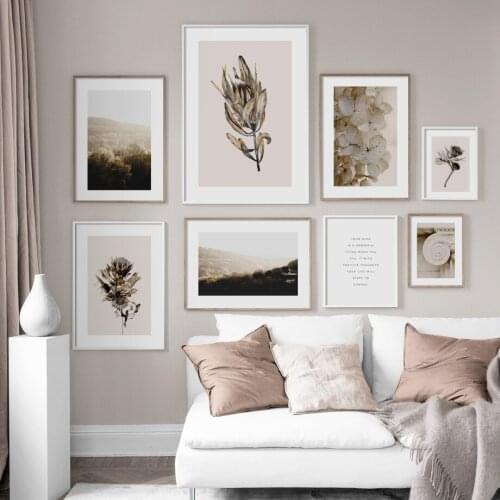 Autumn Flowers Forest Mountain Wall Art Canvas Painting Nordic Posters And Prints Landscape Wall Pictures For Living Room Decor