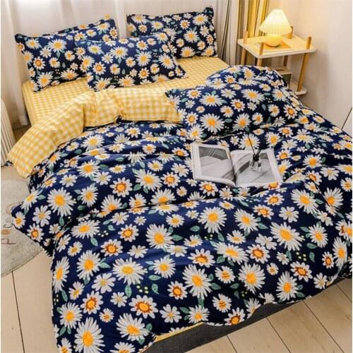 Nordic Style Floral Bedding Set 220x240 Duvet Cover Pillowcase 250x230 Bed Linen Flat Sheet Single Queen King Quilt Cover Sets