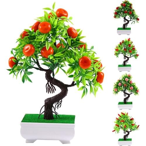 New 1Pc Artificial Flower Fruit Tree Miniascape Restaurant Home Table Bonsai Decor