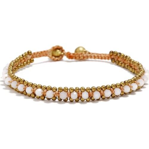 2021 New Fashion Wax Rope Braided Anklet Womens Crystal Temperament Simple Literary Fresh Foot Jewelry Beach Yoga Anklet