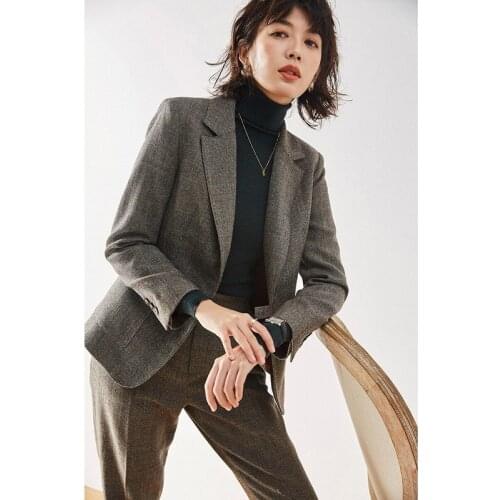 Autumn Suit New Style British Quality Commuter Daily Professional Casual Plaid Slim Suit Jacket Women Clothes