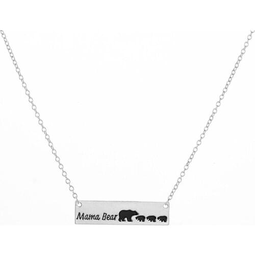 Mama Bear Necklace 2017 New Fashion Jewelry Mothers Day Family Jewelry Gifts Wholesale