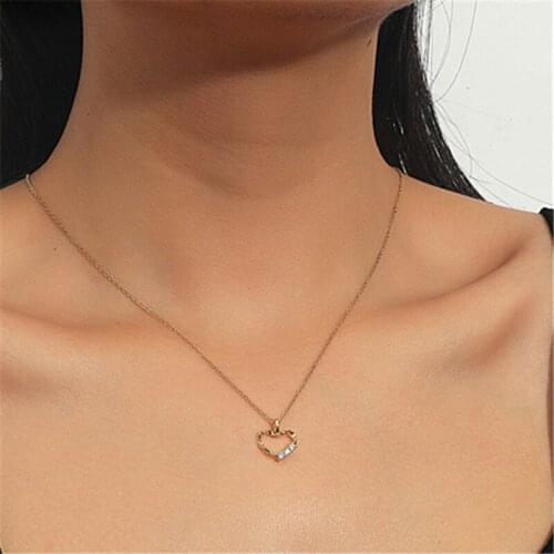 Romantic Love Irregular Collarbone Chain Korean System Small Hollow Out Set Diamond Necklace Female Jewelry Gift