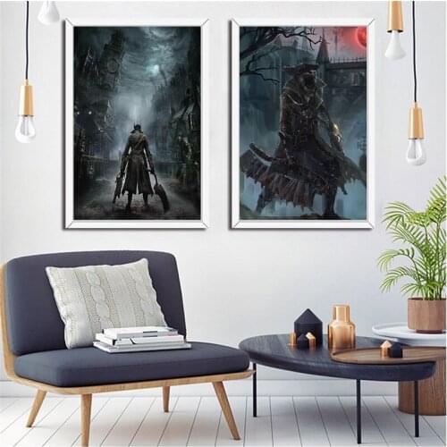 Bloodborne Game Hunter Canvas Painting Posters And Prints Wall Pictures For Living Room Vintage Decorative Home Decor Affiche
