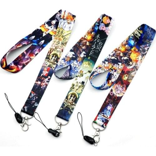 Anime The Promised Neverland Key Lanyard ID Badge Holder Phone Neck Strap Fashion Key Ring Key Chain Keychain Charms Accessories