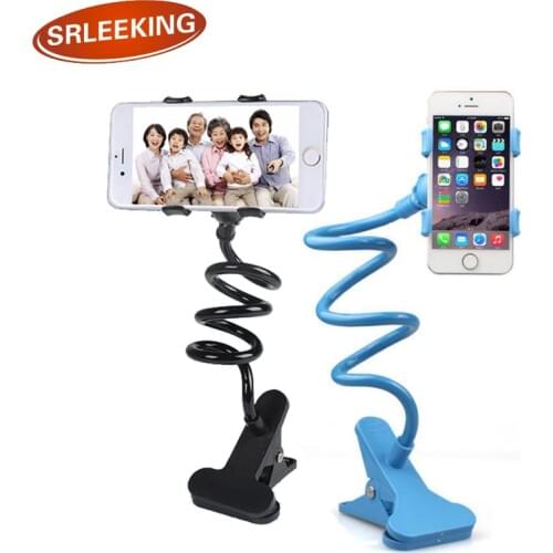 SRLEEKING Lazy Bedside Cell Phone Holder With Double Clips For 6.3 inch phone Universal Screen Car Phone Holder 360 Rotating