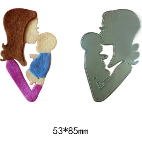 Cutting Dies Human Figure Dies Metal for DIY Scrapbooking Photo Album Dies Cutter Card Embossing Folder Mother Kiss Baby