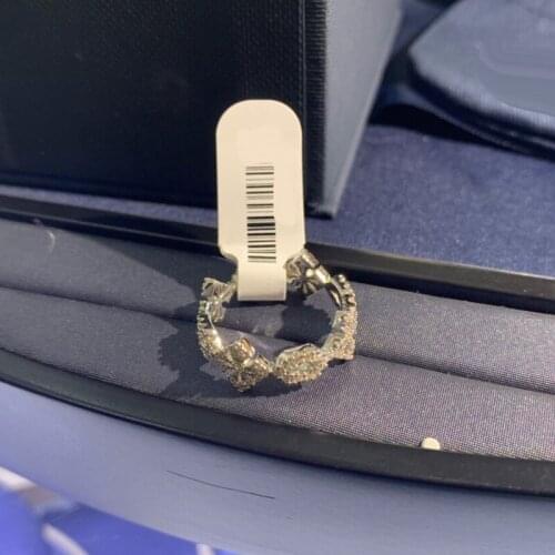 UMGODLY High Quality Retro Ring Silver Color Sliding Mana Flower Asymmetry Zircon Women Ladies Wedding Jewelry