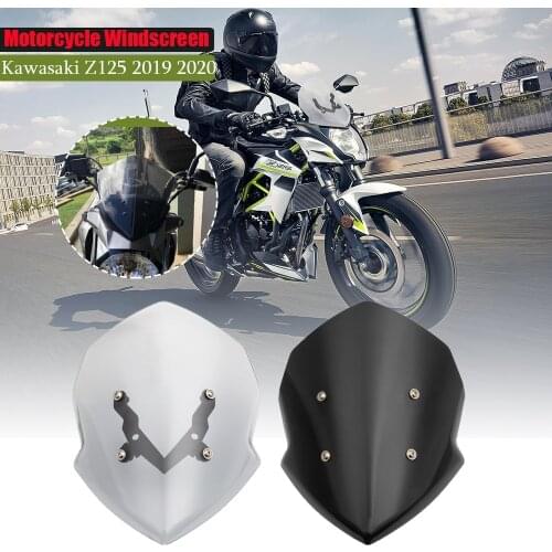 Windshield Windscreen Wind Screen Deflector Protector With Bracket For Kawasaki Z125 2019 2020 Motorcycle Accessories