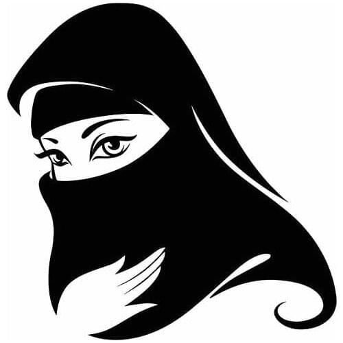 Personality Car Sticker Islam Muslim Woman Religion Accessories Decal High Quality KK Vinyl Cover Scratches Waterproof PVC