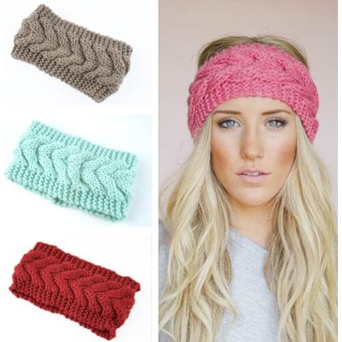 Womens Twist Knit Headband Fashion European And American Style Casual Solid Color Autumn Winter Warm Stretch Sports Hairband