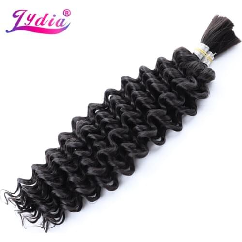 Lydia Synthetic Hair Extensions For Women No Weft Water Curly Hair Bundles 18"-24" 1PCS Nature Color Bulk Crochet Braiding Hair