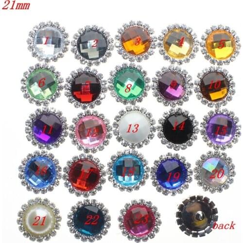 10pc Direct Selling Sale Washable Round 20pcs Diy Rhinestone Acrylic Craft Buttons Decor Accessories Can Be Sewing Button Hole