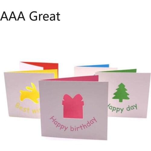 100Pcs/Lot Creative Cartoon Greeting Cards Hollow Childrens Day Cute Paper Card Christmas Card Birthday Wedding Decorations New