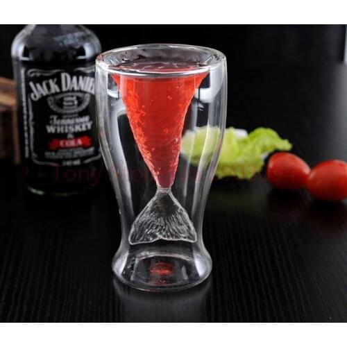 2pcs Free shipping Amazing sea-maid cup mermaid glass wine/beer glass