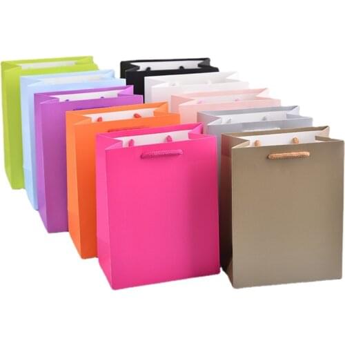 20pcs/lot High Quality Simple Paper Gift Bag Kraft Paper Candy Box With Handle Wedding Birthday Party Gift Package