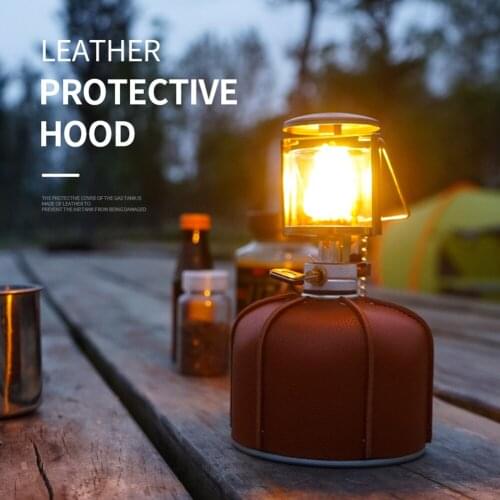 230/450g Gas Tank PU Leather Case Outdoor Camping Gas Canister Protective Cover Bag Fuel Cylinder Storage Bag Camping Tools