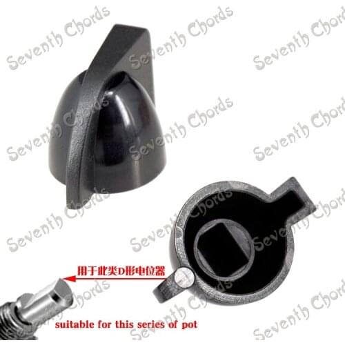 4 Pcs Black Chicken Head Bass Guitar Amplifiers Knobs buttons With D Shaped Shafts