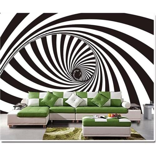 Large fresco abstract personality bar KTV casual bar TV film wall background wallpaper wallpaper black and white whirlpool