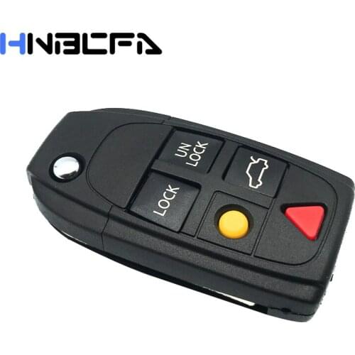 10Pcs for Volvo Key 5 Buttons Smart Car Key Shell For Volvo XC70 XC90 V50 V70 S60 S80 C30 Replacement Remote Flip Key Fob Case