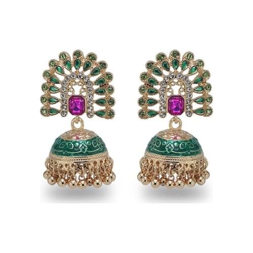 Gypsy Jewelry Retro Ethnic Indian Jhumka Small Bells Beads Drop Tassel Earrings for Women Bohemian Pendiente Party Gift