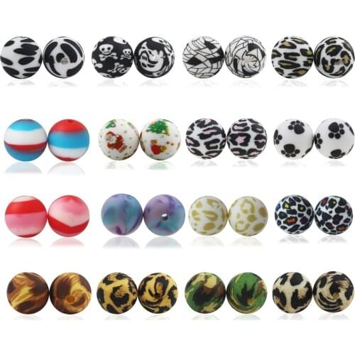 Baby teether 100PCS Silicone Beads 12MM/15MM/20MM Candy Color Necklace BPA Free Silicone Bead Baby Shower Gift Silicone Teether