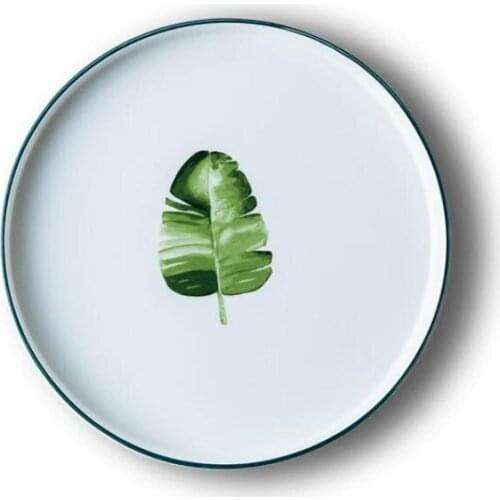 European Style Ceramics Dishes Porcelain Dessert Plate Breakfast Steak Childrens Fruit Plate Platos Cutlery Set Accessories