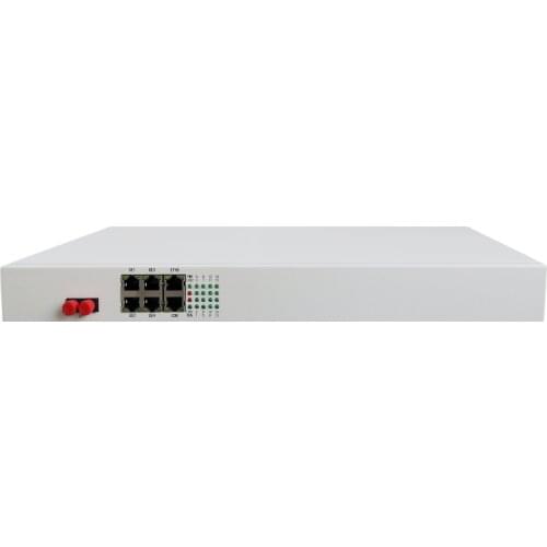 FTTH 4E1 Gigabit Fiber Optic Multiplexer 4*10/100/1000Base-T 1*1.25G SC port Single Mode Dual Fiber 20KM AC power supply