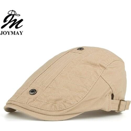 JOYMAY 2018 New Arrival Spring Berets Caps Unisex Casual grid embroidery button Peaked Cap Newsboy Hat Visors Casquette Cap Y052