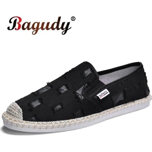 Mens Retro Canvas Shoes Summer Fashion Soft Loafers Comfortable Breathable Mens Casual Shoes Soft Flat Mens Vulcanized Shoes