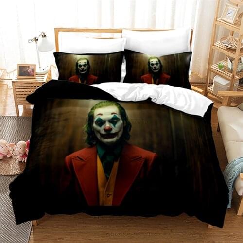 Hot Movie Joker 3D Bedding Set Print Duvet Cover Set with Pillowcase Adult Children Twin Full Queen King Bed Linen Bedclothes