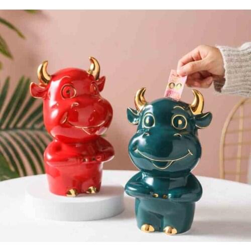 Creative Ceramic Piggy Bank Secret Storage Cartoon Piggy Bank Adult Household Children Present Skarbonki Home Decor EB5MB