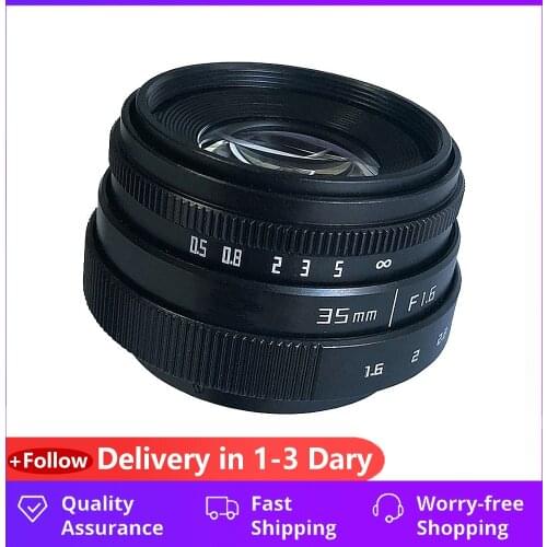 35mm F1.6 C Mount Camera Lens with Adapter Ring for Canon EOSM M2 M3
