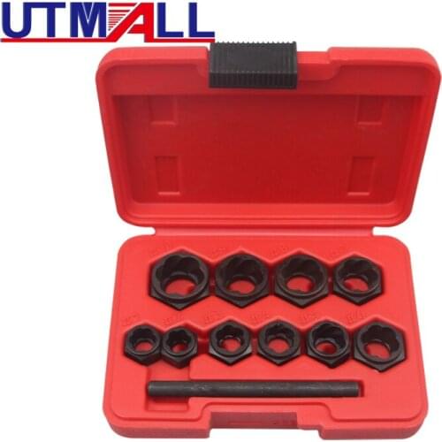 New Nut Remover Tool 10 pieces Damaged Lug Nut Lock Remover Twist Socket Set Car Wheel Nut Socket Screw Extractor Tool