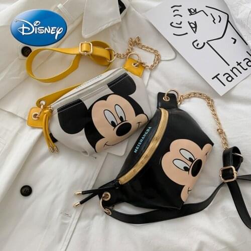 Original Disney Mickey Mouse Female Bag Waist Bag Fashion Messenger Bag Wild Chest Bag Fanny Packs for Women Fashionable