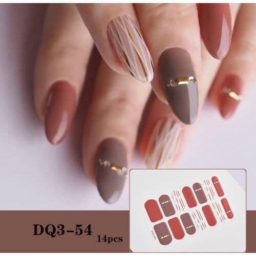 Autumn Winter Japanese 3D Stamping Laser Gradient Full Cover Nail Sticker Shiny Nail Art Decals Decoration DIY Salon Manicures