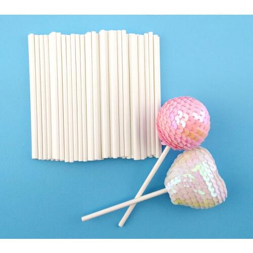 LIXYMO Cake Pop Lollipop Solid Paper Sticks 100pcs/pack (7cm, 10cm, 15cm) Oven Use Baking Tools DIY Bake Ware Biodegradable