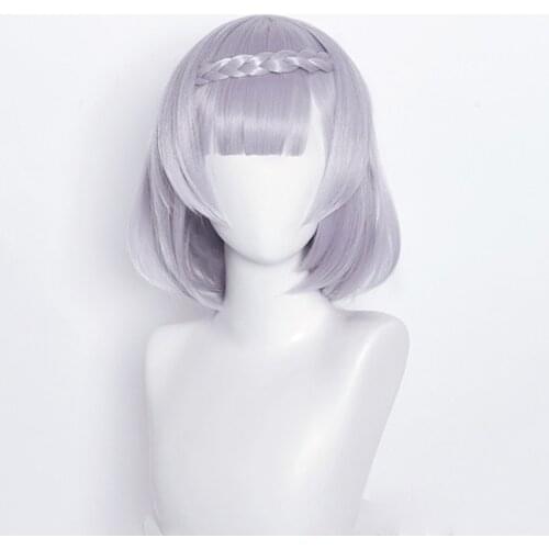 Game Genshin Impact Cosplay Halloween Noelle Cosplay Wig Braided Heat Resistant Synthetic Hair Wigs + Wig Cap
