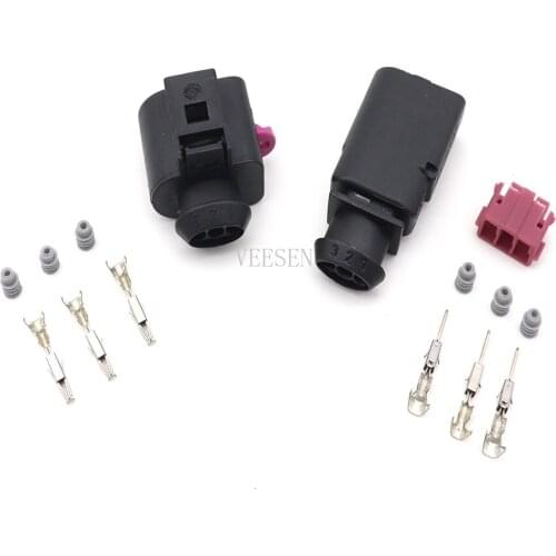 5 Set 3P 1.5 Automotive water temperature sensor Plug for Volkswagen Audi 1J0973703 Waterproof Connector 0.5-0.8mm2