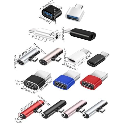 Type C To USB 3.0 Adapter OTG Type C To Type C Micro Usb 3.5mm Audio Male Female Converter Connector For MacBook Smartphones