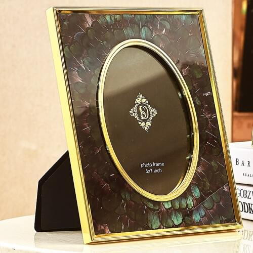 Phnom Penh Peacock Feather 6 Inch 7 Inch Creative Photo Frame Crafts European Home Decoration Photo Frame Ornaments