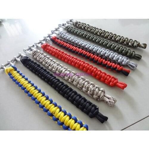 By DHL 200pcs Climbing Rope Survival Parachute Cord Bracelets Outdoor Emergency Bracelets Men Full Satinless Steel Buckls