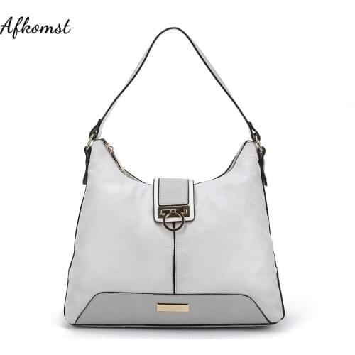 AFKOMST Casual Suede Hobo Purses and Handbags for Women Large Satchel Patchwork Design Shoulder Bags and Top Handle Tote HB1004L