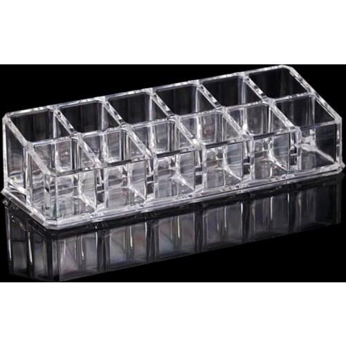 Clear Acrylic Lipstick Lip Gloss Storage Box Makeup Cosmetic Organizer Holder