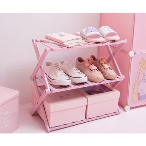 Adjustable contracted receive artifact single person small foldable shoe rack J03