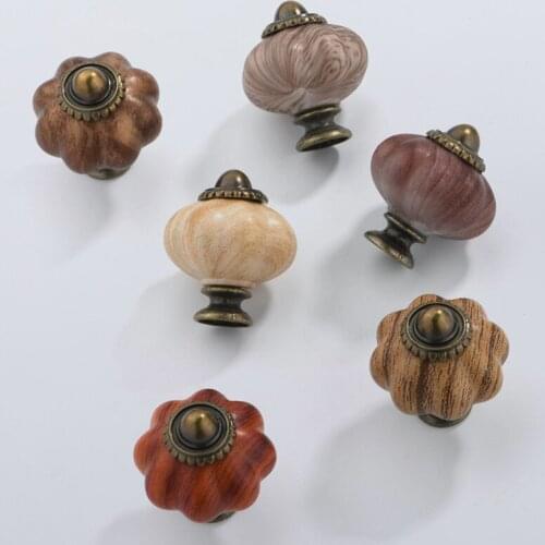 Retro Drawer Handle Pumpkin Handle Cabinet Bedside Cabinet Furniture Door Handle Dresser Cabinet Drawer Handle