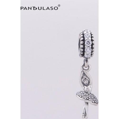 Ballet Girl Dangle Charm 925 Silver Original Beads For Jewelry Making For European Woman Bracelets DIY Sterling Silver Beads