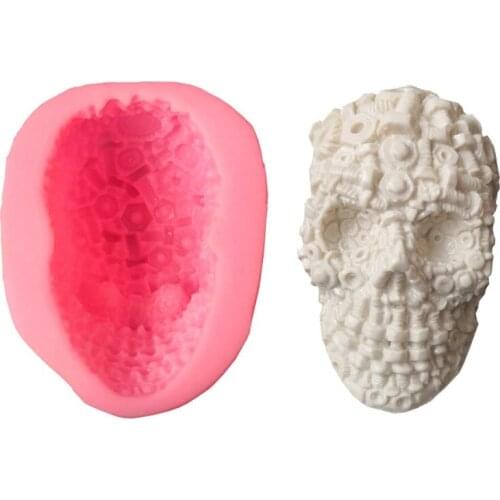 Screw Skull Silicone Mold Keychain Resin Epoxy Craft Polymer Clay Craft DIY Ornament Jewelry Candles Making Tool